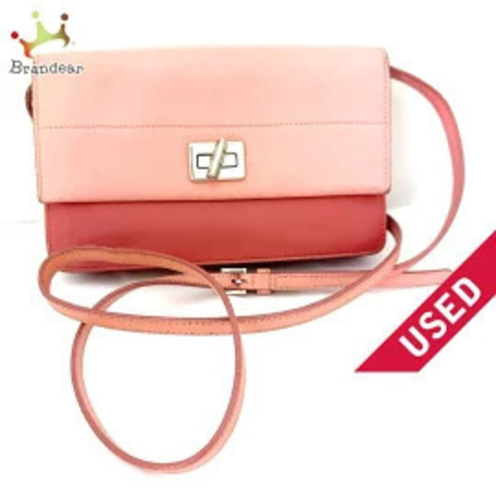 Prada Shoulder Wallet Pink Saffiano Leather